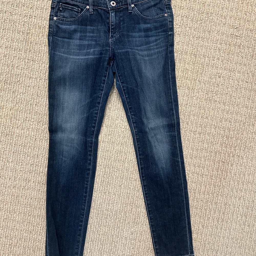 AG Adriano Goldschmied Dark Indigo Skinny Jeans- The Stevie Ankle style
